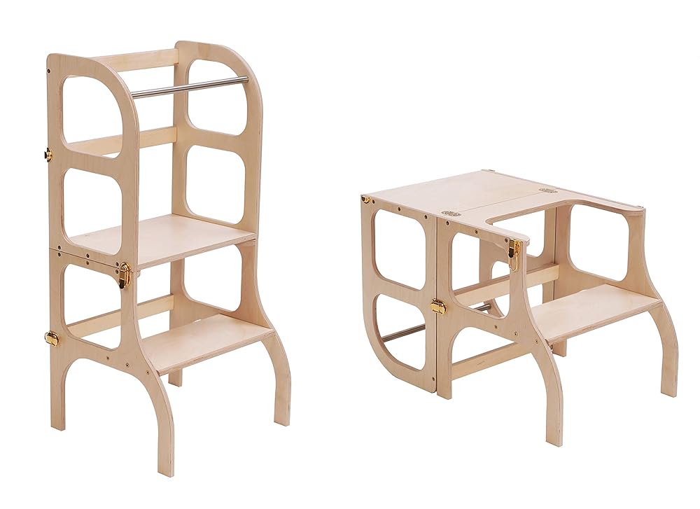 Convertible Helper tower table/chair Step'n'Sit allinone