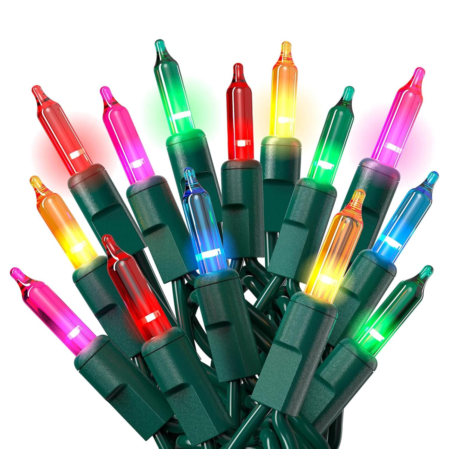 Photo 1 of ***UNTESTED/ UNKNOWN DAMAGES*** PREXTEX 50 Ct. Multi-Color Christmas Tree Lights with Green Wire - 10 Ft String Lights for Indoor and Outdoor Use - Multicolor Incandescent Christmas Tree Decoration with End-to-End Connectors