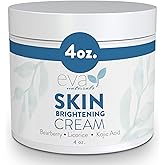 Eva Naturals Skin Brightening Cream – Kojic Acid Face Cream – Daily Moisturizer with Licorice, Bearberry, Vitamin C, CoQ10 & Alpha Lipoic Acid for Uneven Tone, Dull-Looking Skin & Fine Lines (4 oz)