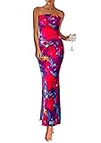 PRETTYGARDEN Womens Summer Printed Tube Maxi Dress
