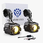 Future Eyes F150 LED Motorcycle Fog Lights Auxiliary Lights Driving Lights | 2.1 Inch, White &amp; Amber High/Low Beam, Strobe &amp; DRL, 6+ Modes, IP67 Waterproof, Plug-and-Play for Motorcycles, ATV, UTV