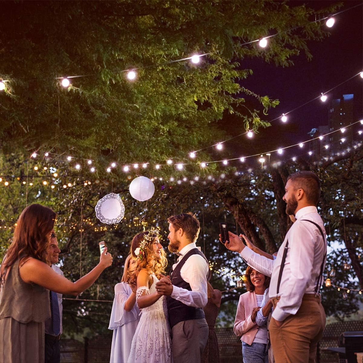 Gimify Outdoor String Lights LED G40 Globe Patio Lights 50FT 25+2 Edison Light Bulbs, Weatherproof for Backyard Patio Garden Party Christmas Indoor/Outdoor Decoration : Garden & Outdoor