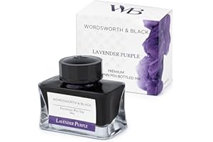 WORDSWORTH & BLACK Wordsworth and Black Fountain Pen Ink Bottle (50 ml) Premium Luxury Edition, [Lavender Purple] Fountain Pens Bottled Ink; Classic Designed Bottle Smooth Flow 50 ml…