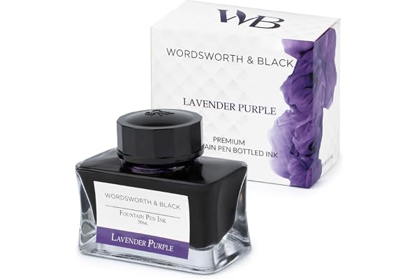 Wordsworth and Black Fountain Pen Ink Bottle (50 ml) Premium Luxury Edition, [Lavender Purple] Fountain Pens Bottled Ink; Cla