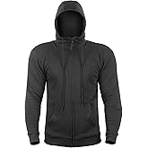 WICKED STOCK-Motorcycle Hoodie-Moisture Wicking-CE Rated Armor-Zip Up Hoodie Black-Mens Motorcycle Jacket