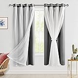 Hiasan Grey Blackout Curtains with Sheer