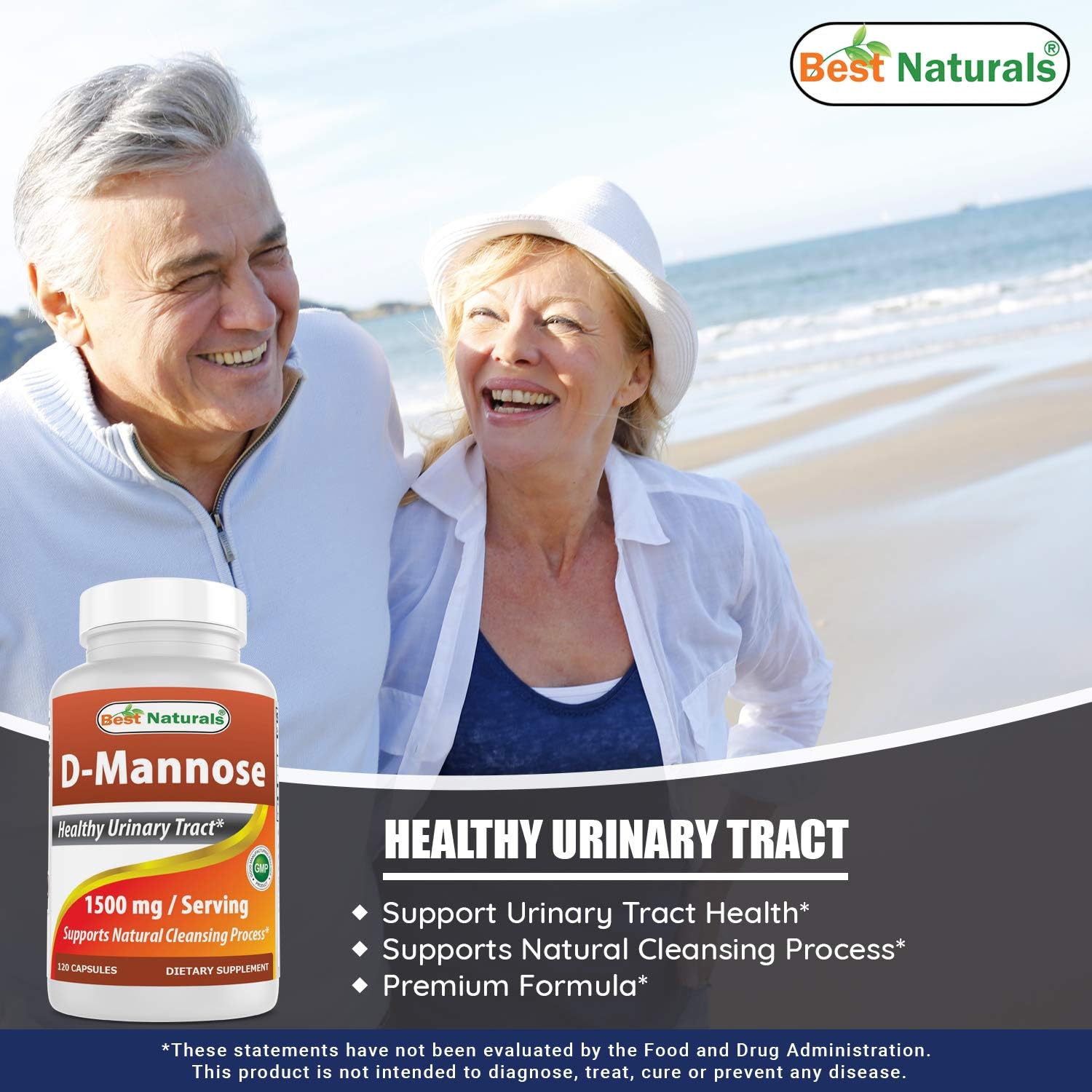 Best Naturals D-Mannose Capsules - Urinary Tract Cleanse Supplement 1500mg/Serving - 120 Count (120 Count (Pack of 1)) - Image 5