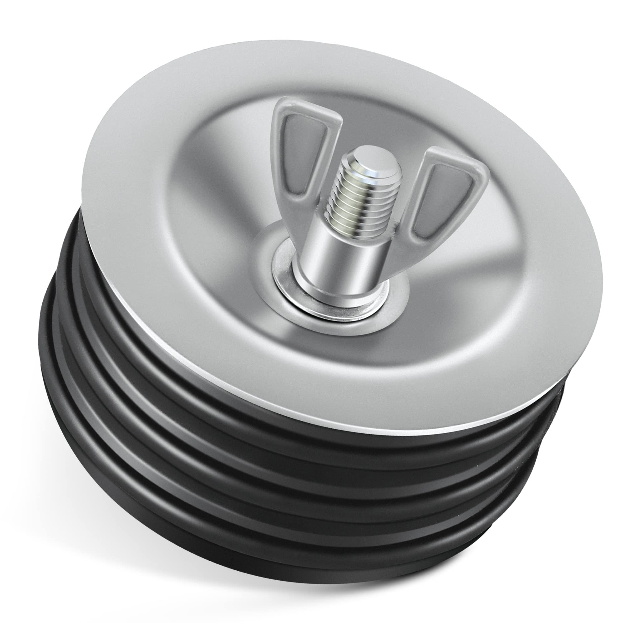 Photo 1 of Dreyoo 1 Pcs 3 Inch End of Pipe Gripper Mechanical Plug, Steel Drain Pipe Cover with Galvanized Screw and Wing Nut for Outdoor Sewer Cleanout Drain