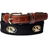 StadiumSpot Officially Licensed NCAA College Game Day Web Genuine Leather Mens Belt, Made in the USA, Fan Sports Gear