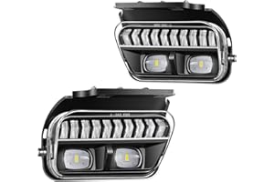 OKSIWA 2Pcs Upgrade LED Fog Lights with Day Running Light Replacement for Chevy Silverado 2003 2004 2005 2006 2007 All Models Avalanche 2002-2006 Pickup Truck Driving Fog Lamps Clear Lens