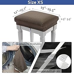 BUYUE Luxury Vanity Bench Stool Cover, (15"- 20") L