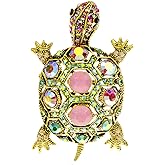 Cute Tortoise Brooch Women's Rhinestone Crystal Turtle Pin Brooches Clothing Accessories Lapel Pins Fashion Vintage Animal Decorative Jewelry Mother's Day Easter Gift for Girl Mom Grandma Wife