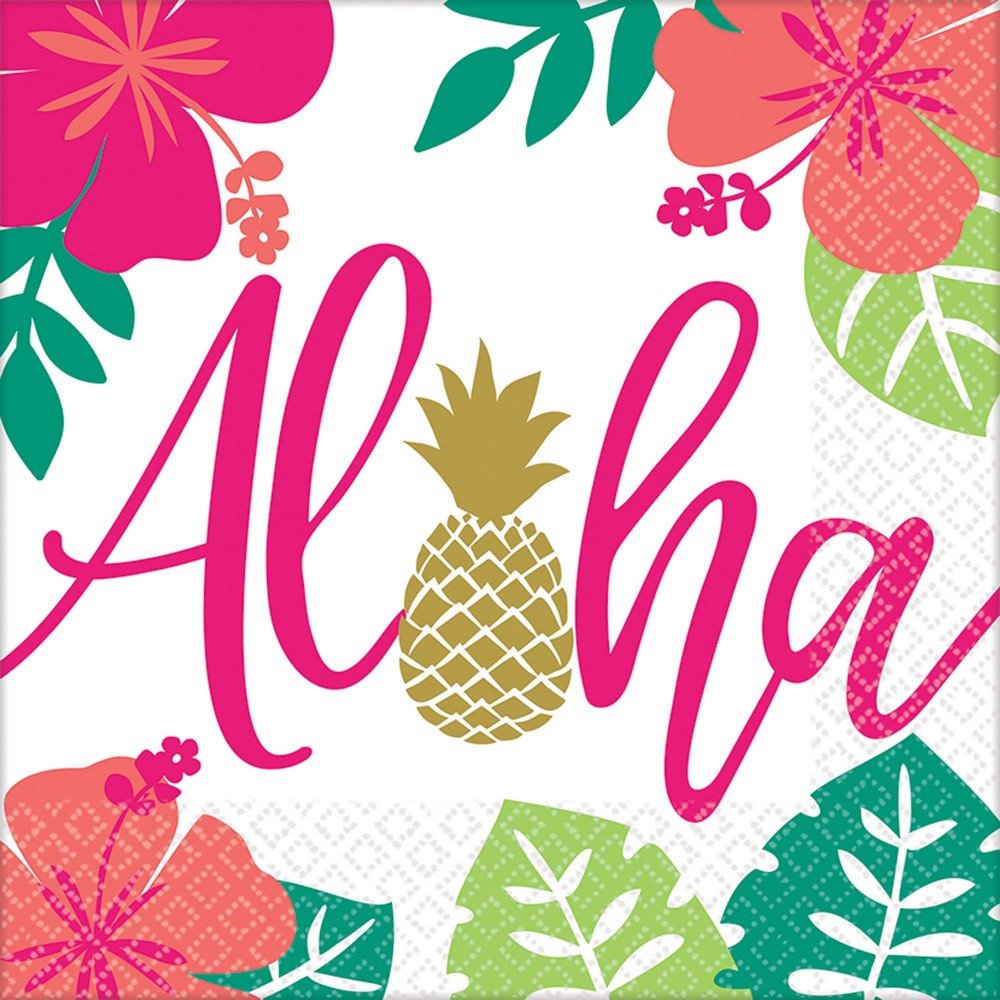 (PKT) Aloha Luncheon Napkins 33cm (16 pk)
