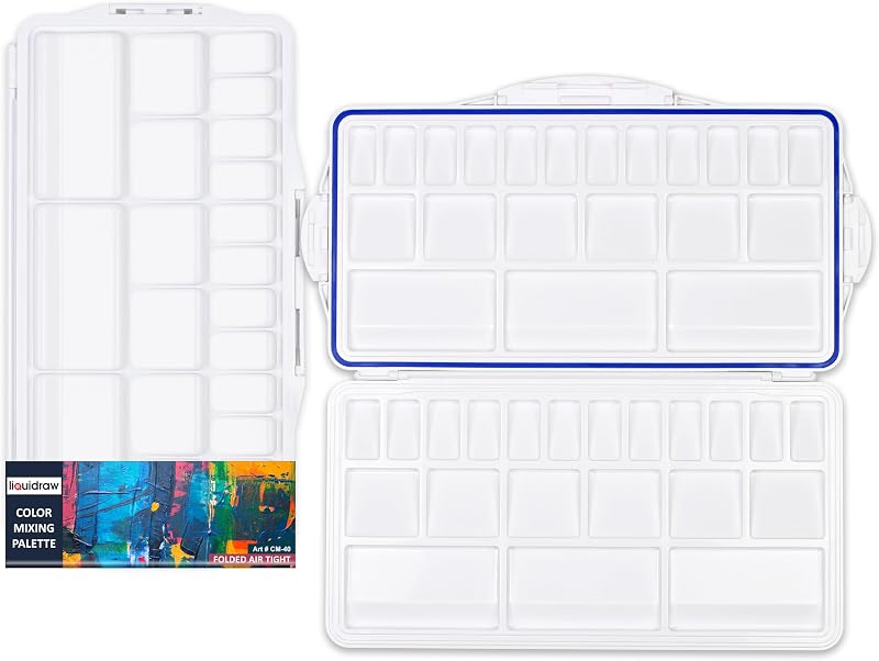 Liquidraw 42 Well Plastic Paint Palette | Air Tight & Easy Clean