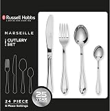 Russell Hobbs Marseille 24 Piece Cutlery Set 18/0 Stainless Steel six place view 3