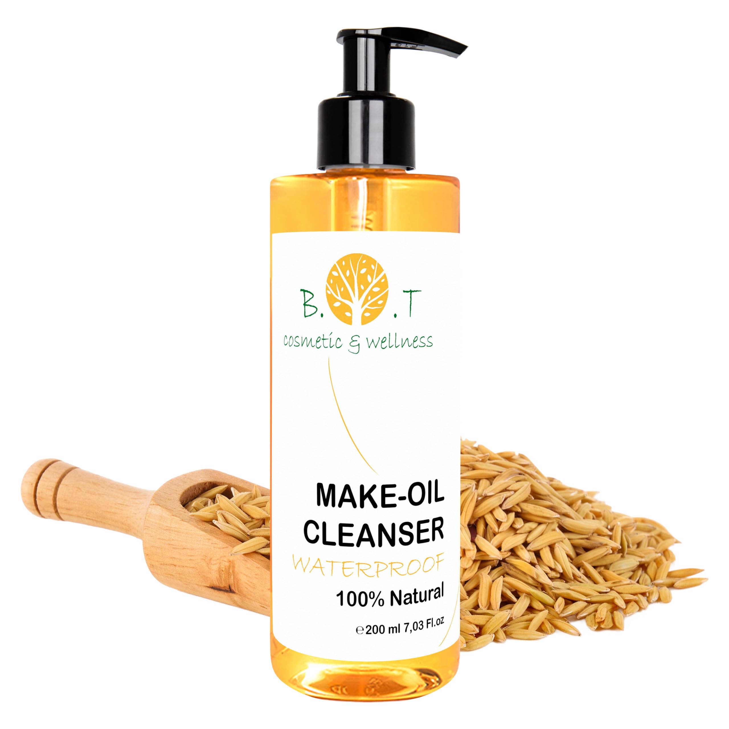 Waterproof Make-up Remover Oil 100% Natural, Gold. TRIPLE ACTION Oil: Cleansing, Cleansing and Moisturising. Removes dirt and impurities - 500 Millilitre.