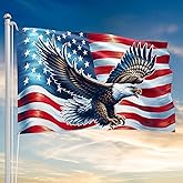 FLAGWIX American Eagle Flag for 4th of July Decorations - American Flags for Outside 3x5 ft - Veteran Gifts for Men Women, Veterans Day Memorial Day Decorations for Garden Decor