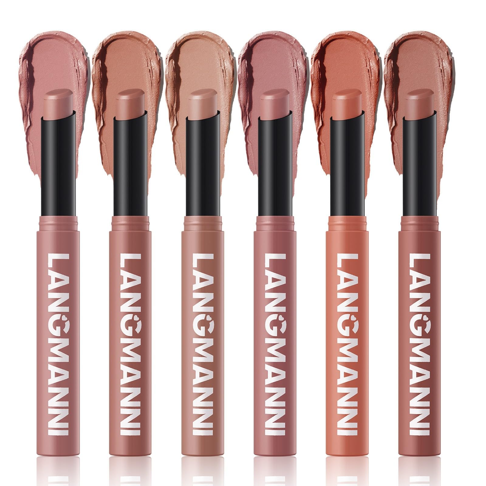 Photo 1 of MooGlamor Matte Lipstick for Women Lipstick Matte Set with Retractable and Long-Lasting Pigmented Lip Sticks for Smoothly Lip Makeup (6 Pcs Light Color Series)