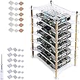 GeeekPi 6-Layers Cluster Case for Raspberry Pi, Stackable Rack With Heatsinks for Pi 4/3/2 Model B, 3 Model B+ (Clear)
