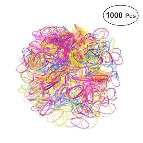 Frcolor 1000pcs Disposable Elastic Bands Colorful Hair Rubber