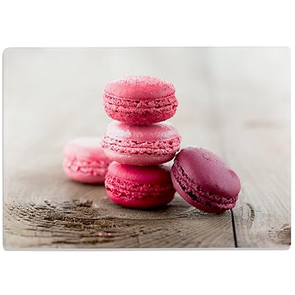 Wandkings Glasschneidebrett „Pinke Makronen“ - Motiv wählbar - Glasschneideplatte, Schneidebrett aus Glas, Frühstücksbrettche