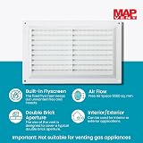 Map Map Plastic Louvre Air Vent with Flyscreen 9 x 6 White Double Brick Grille view 2