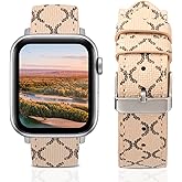 Designer Band Compatible with Apple Watch S11 42mm&46mm 38mm 40mm 41mm 44mm 45mm 49mm for Women, Fancy Leather Strap Luxury Wristband Replacement for iWatch 10 9 8 7 6 5 4 3 2 1 SE