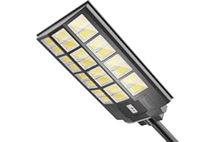Brazuel 3400w Solar Street Lights Outdoor Waterproof,340000LMSolar Parking Lot Lights,6500k Led Solar Lights Pole,Motion Sensor,Remote Control, Dusk to Dawn,Commercial Grade.