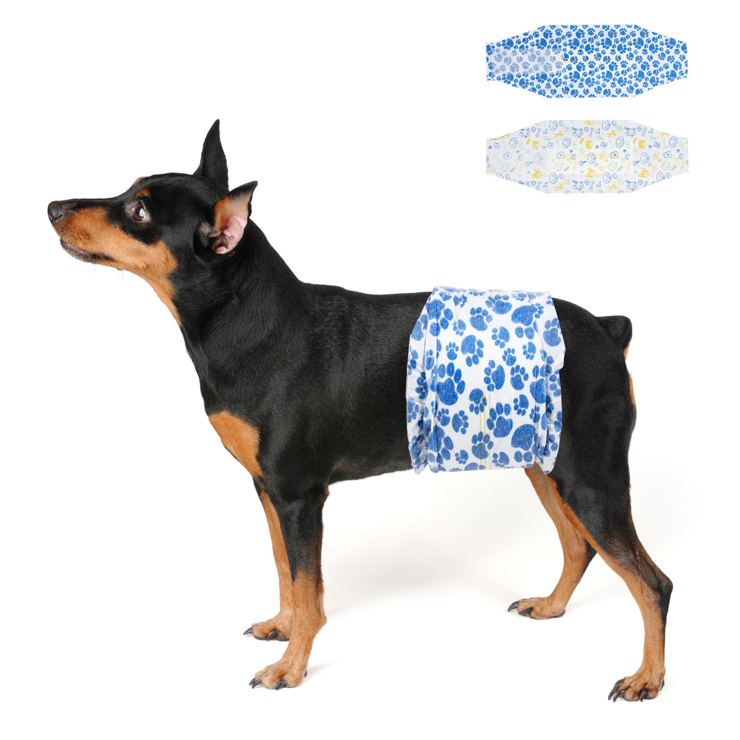 Dono Disposable Dog Nappies Male, 20 Pcs, Wetness Indicator, Male Dog Wraps, Dog Belly Bands, Super Absorbent, Leak-Proof, Incontinence, Excitable Urination, Heat, Marking Issues, XS