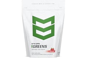 MTN OPS Super Greens Daily Immune Health and Energy Drink Powder – Digestive Health Support Blend Boosted with Chlorophyll-Rich Greens | 30 On-The-Go Packs | Just Add Water