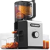 Juicer Machine, 6.5" Large Feed Chute Cold Press Juicer with 350W, Slow Masticating Juicer for Whole Vegetables & Fruits, Hig