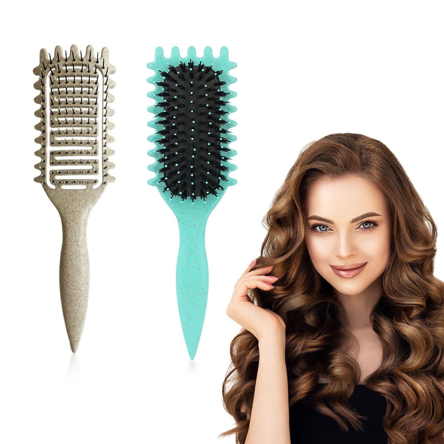 2 Pieces Hair Detangling Comb, Women'S Comb, Hollow Hair Smoothing Comb, Detangling Hair Comb, Plastic Comb