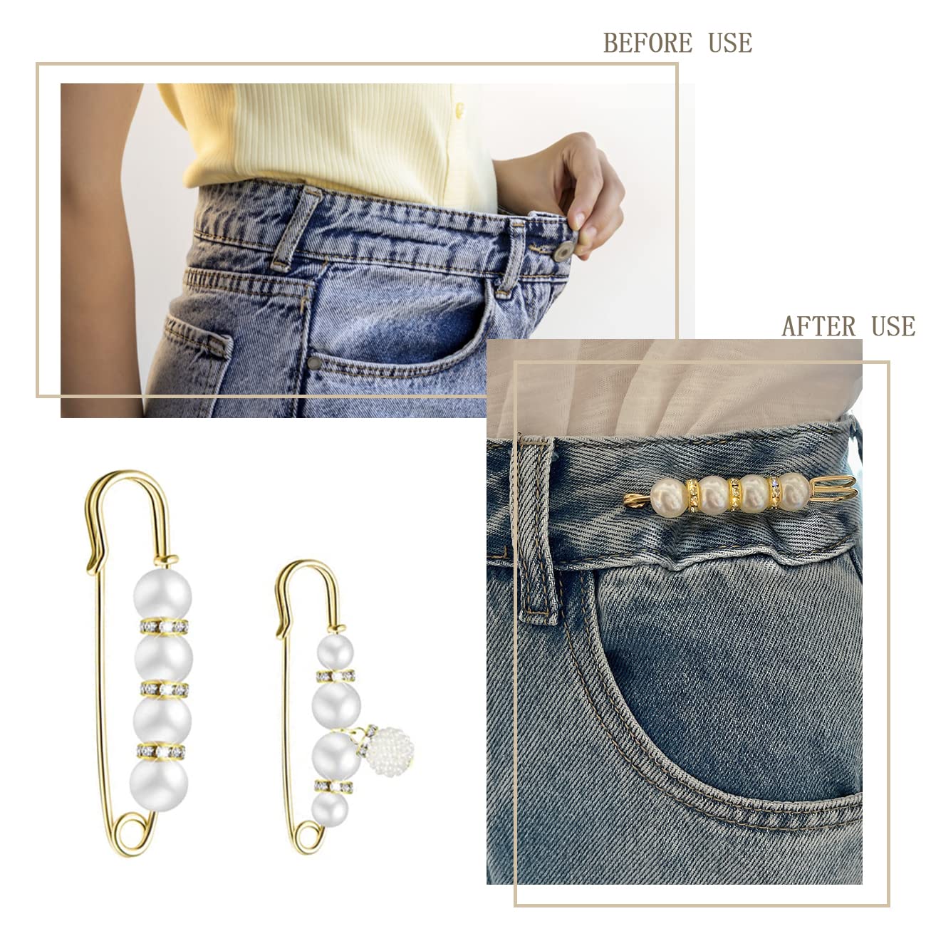 50 Pcs of Artificial Pearl Brooches Elegant Hat Safety Pins Decorative Dress Brooch Sweater Shawl Pin Collar Women Artificial Crystal Cardigan Clip Jewelry Girls Clothing Decoration Accessories1