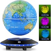 Levitating Globe, 7 Colors Changing Magnetic floating Wold Map Lamp 6 Inches Rotating LED Night Lights for Desk Decoration, Birthday Gifts