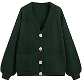 CIDER Oversized Cardigan Women V Neck Button Down Knit Sweater Oversized Wool-Blend Metal Button Cardigan