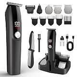 Ynasen Beard Trimmer for Men Hair Clippers - 6 in 1 Professional Grooming Kit Cordless Hair Clipper Trimmers Set Waterproof,Electric Shaver Razor for Face Nose Body Mustache