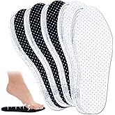 5 Pairs Breathable Cushioned Insole Ultra-Soft Cushioned Walking Comfort Insole Double Latex Foam Perforated Insole Cuttable Replacement Insole for Men 7-11 Woman 2-8(Black,White)