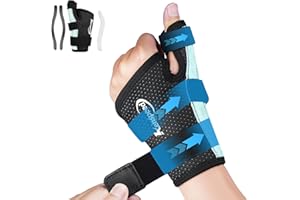 Kenspeed Wrist & Thumb Brace Carpal Tunnel Wrist Brace Night Support Thumb Stabilizer, Spica Thumb Splint Right Hand & Left Hand for Dequervain's Tenosynovitis, Tendonitis, Arthritis (Blue-Right, M)