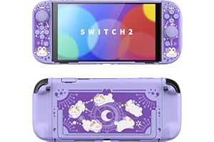 PlayVital Protective Case for Nintendo Switch 2 - Kawaii Dockable Hard Case Shell for Switch 2 with Thumb Grip & Sticker & Bu