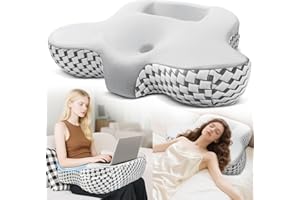 Mixiniso Multifunctional Memory Foam Pillows, Cervical Neck Pillow, Reading Pillow for Gaming Lap Desk Pillow for Laptop, Ergonomic Support Pillow for Sleeping, Gaming, Reading, Working