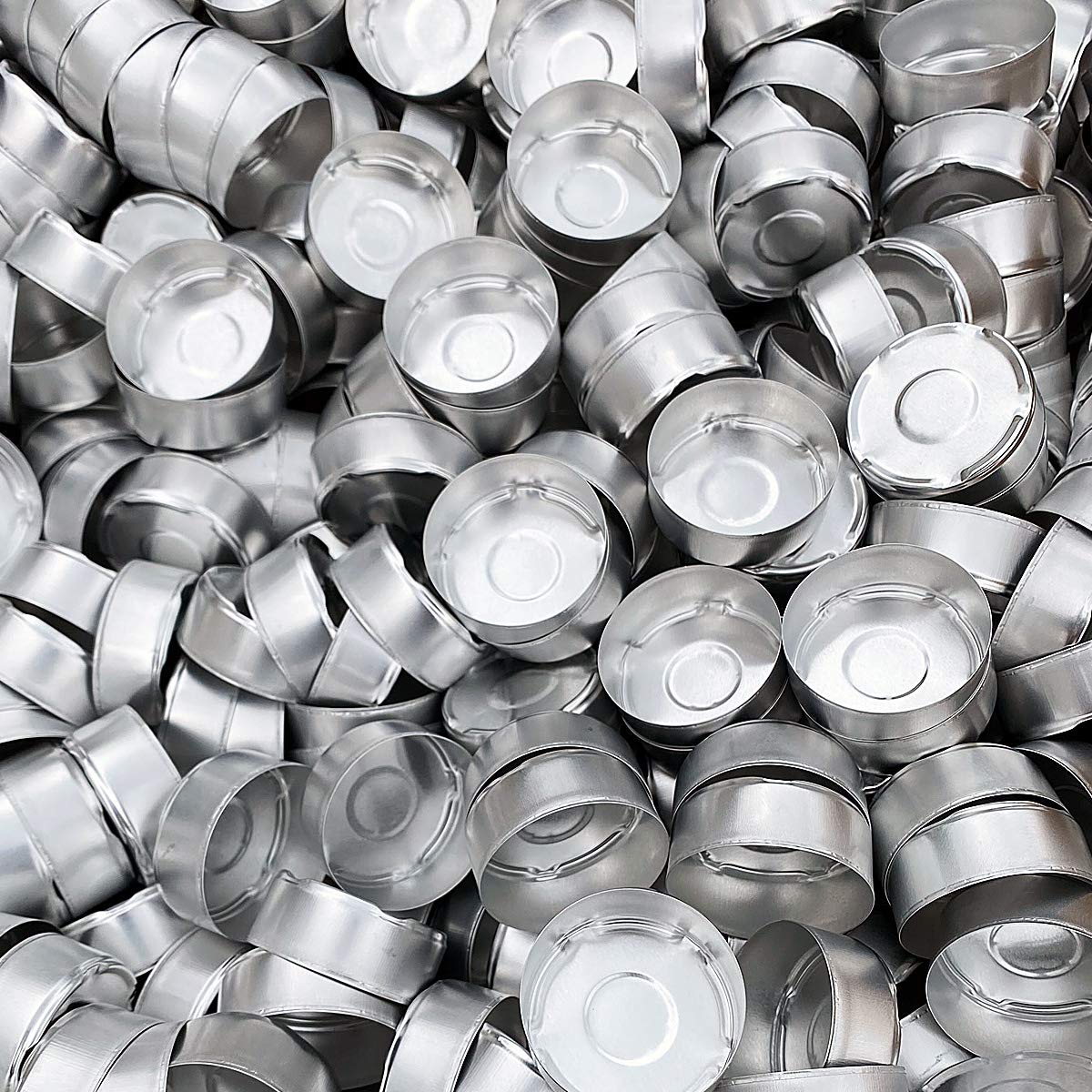 NKlaus 50 pcs Standard Tealight Covers Ø 37,5mm for Tealights Aluminium Candle Covers Empty Tealight Box DxH 3,75x1,5cm Tealight Holder Tealight Bowl 1212