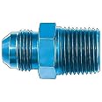 8AN Male Flare to 1/2 NPT Pipe Fitting Adapter, Aluminum Straight 8AN