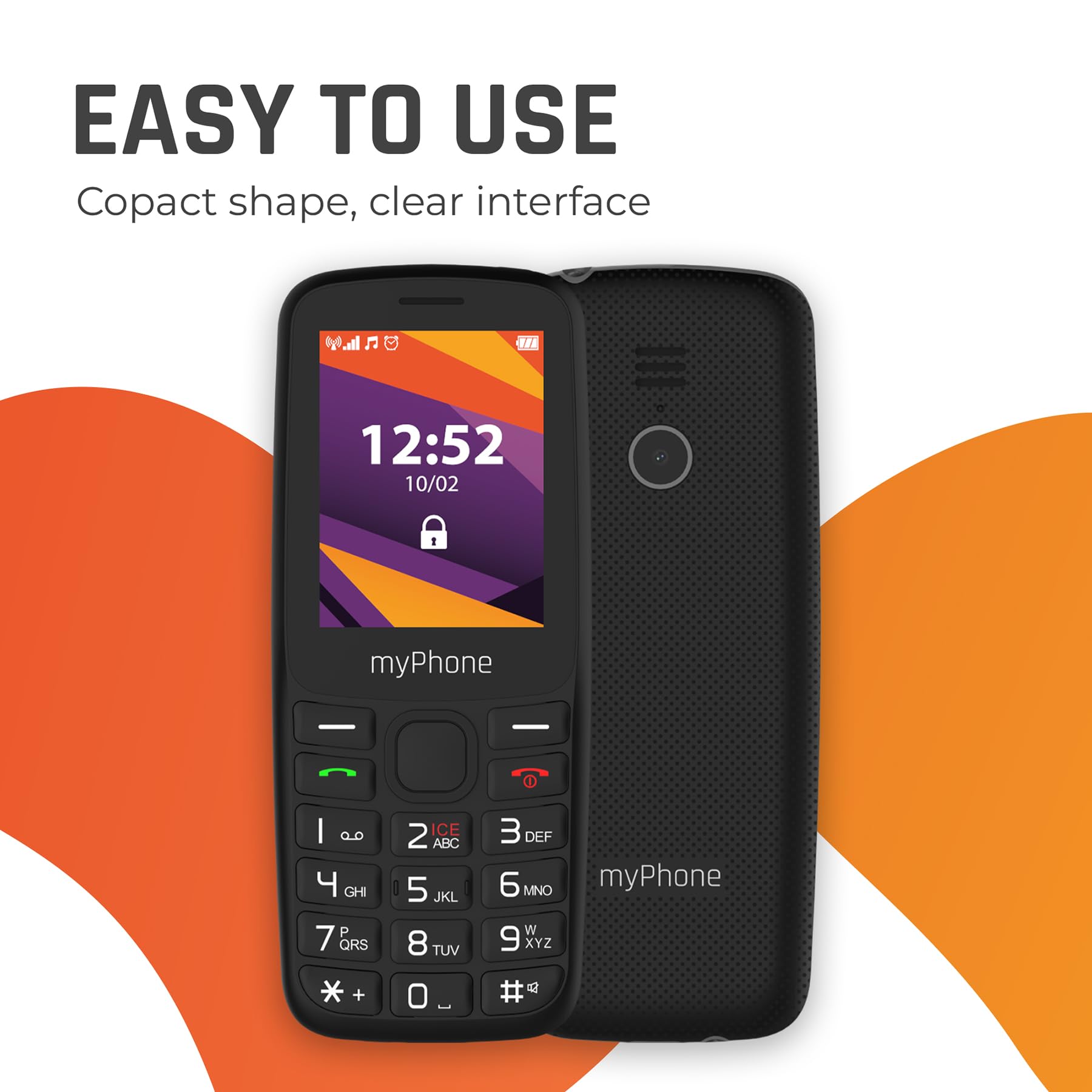 myPhone 6410 LTE 4G Simple Phone with Clear Display and Large Buttons, Large 1400mAh Battery, Bluetoth, Radio, Torch LED, Large 124MB Drive, Ice