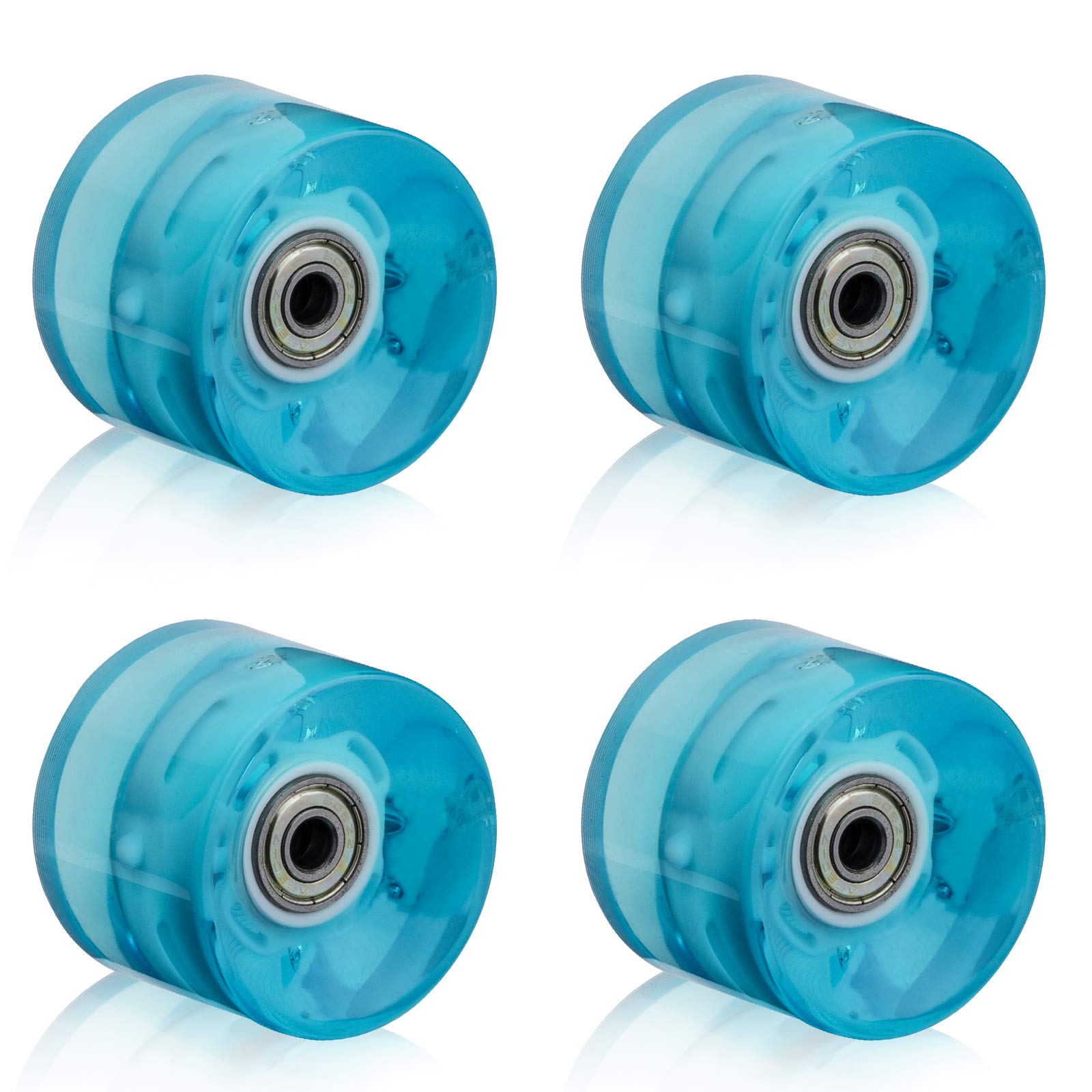 NONMON 4X Skateboard Wheels 60mm 78A LED Light Replacement Longboard Wheels Cruiser Wheels with ABEC-9 608ZZ Bearings, Blue