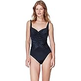 Gottex Sweetheart Ruched One Piece - Built-in Soft Cups, Adjustable Straps, Tummy Control, Front & Back Lining