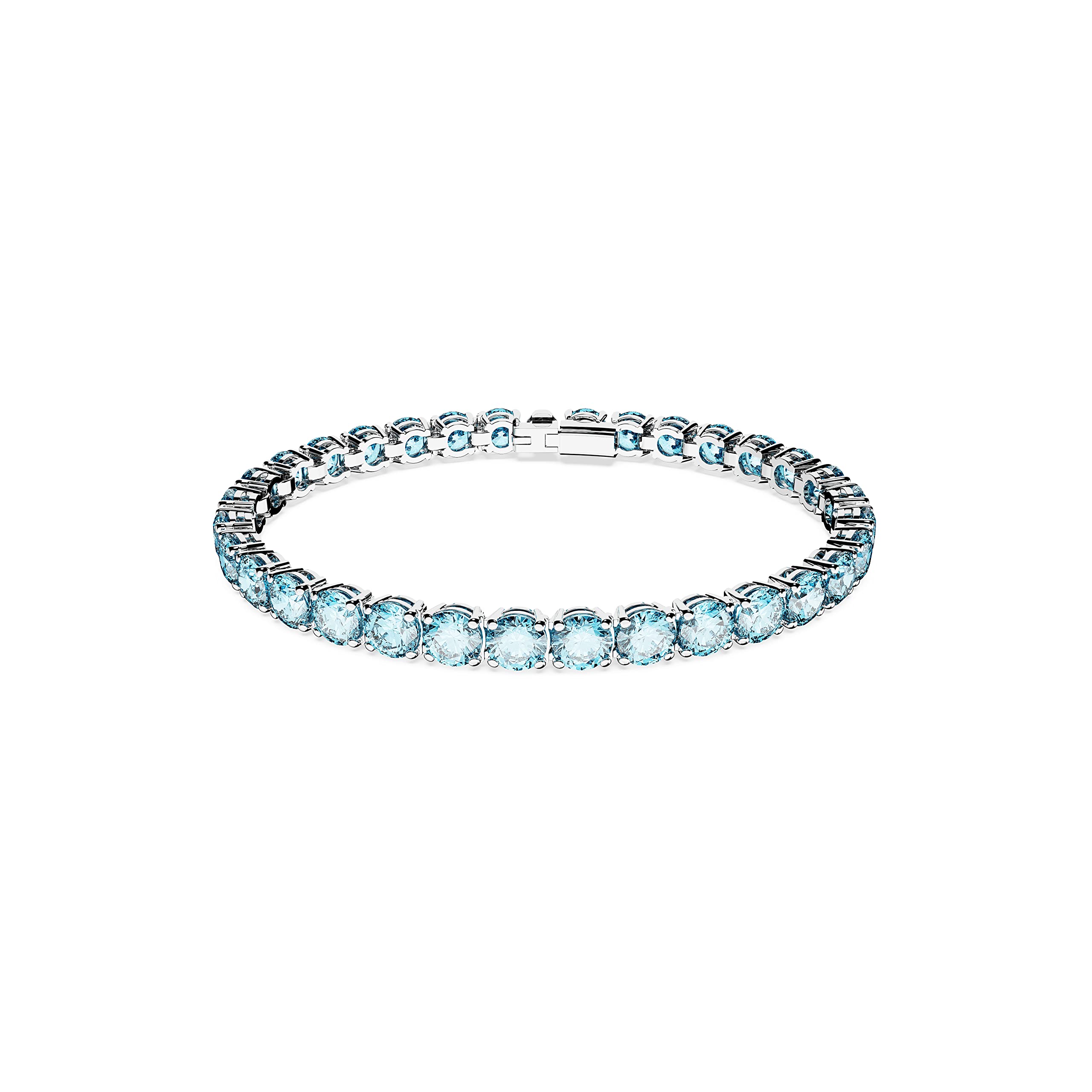 Swarovski Matrix Tennis Bracelet, Round Cut Crystals, Pink, Blue, Black, Clear, Rhodium, Gold-Tone and Rose Gold-Tone Finishes