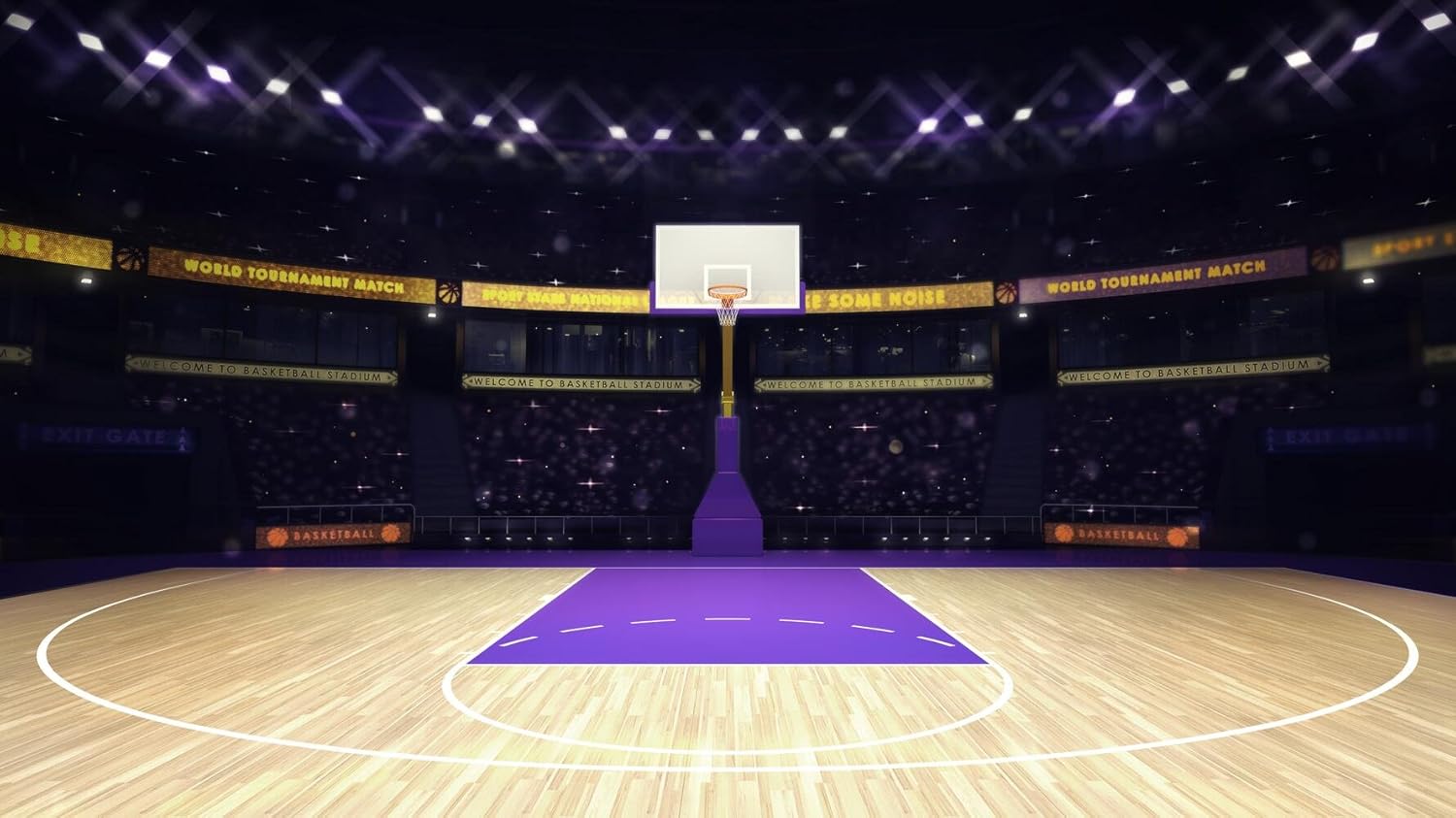 Fotografía de baloncesto Arena con telón de fondo, 20 x 10 pies, para