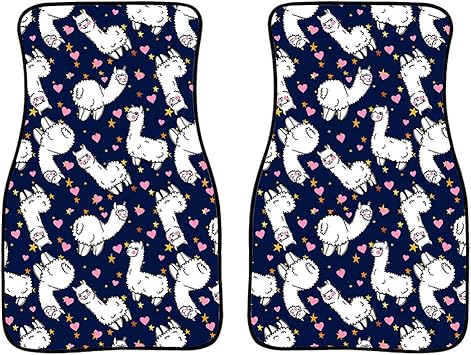 Amazon Com Uniceu 2 Pack Car Front Floor Mats Cute Llama Alpaca