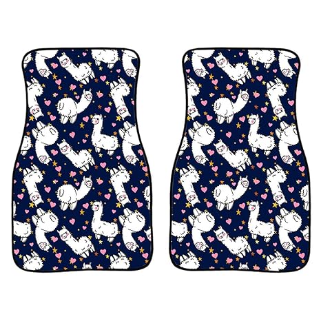 Instantarts Women 2 Piece Fashion Front Car Floor Mat Durable