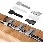 Cord Organizer Cable Management Under Desk for Home Office, 45Pack | Hook and Loop Cable Straps Adhesive 2 Size Wire Organizers for Desk Computer Cables